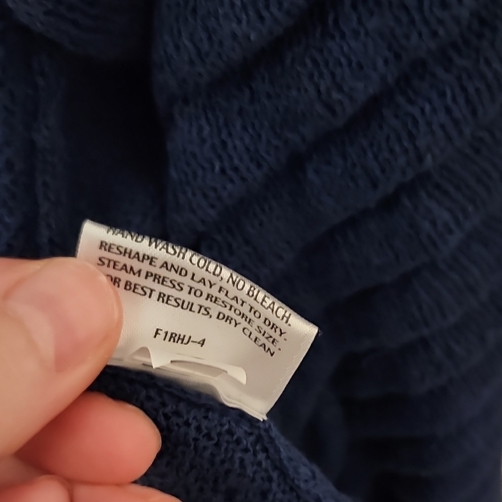 Eileen Fisher Blue Cardigan with Draped Front - Picture 4 of 11